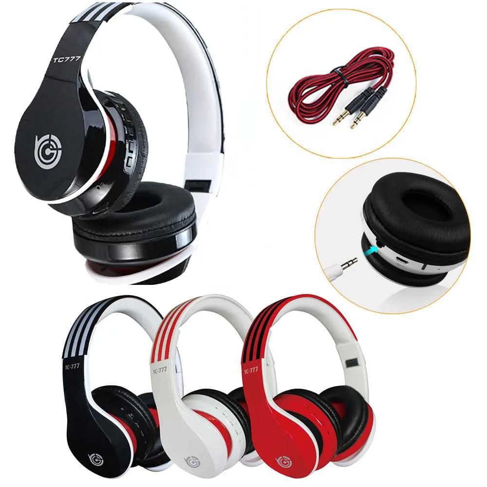 TC-777 Беспроводная Проводная bluetooth-гарнитура Auriculares гарнитура Регулируемые