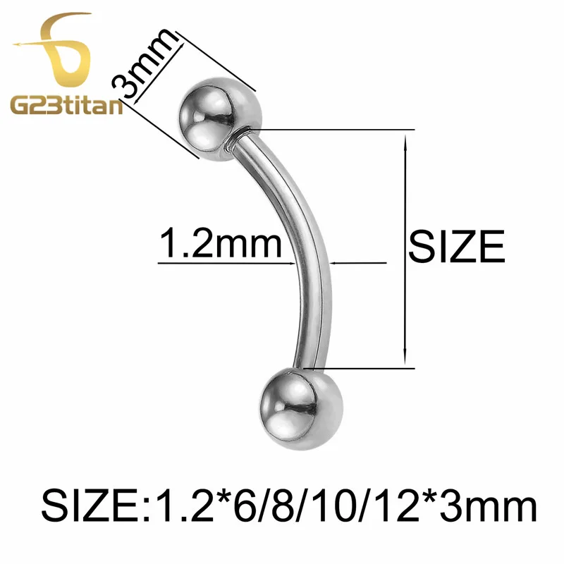 G23titan небольшой живот пирсинг кольцо 16G G23 Титан банан штангой серьги на Козелок