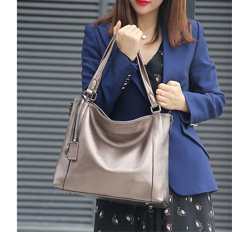 

Nesitu Black Blue Red Khaki Bronze Large Capacity Genuine Leather Women Handbag Office OL Messenger Bags Tote Shoulder Bag M1937