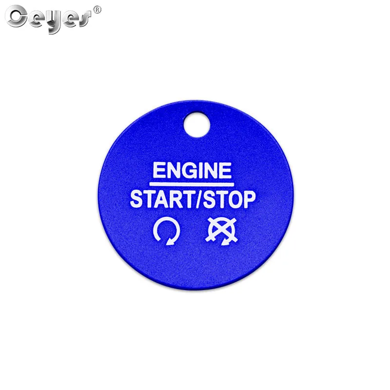 Blue Button Cover Ceyes, наклейки для стайлинга автомобилей, кнопка запуска двигателя, крышки, кольца зажигания, аксессуары, чехол для Ford Explorer Edge Mustang Fusion - Название цвета: Blue Button Cover