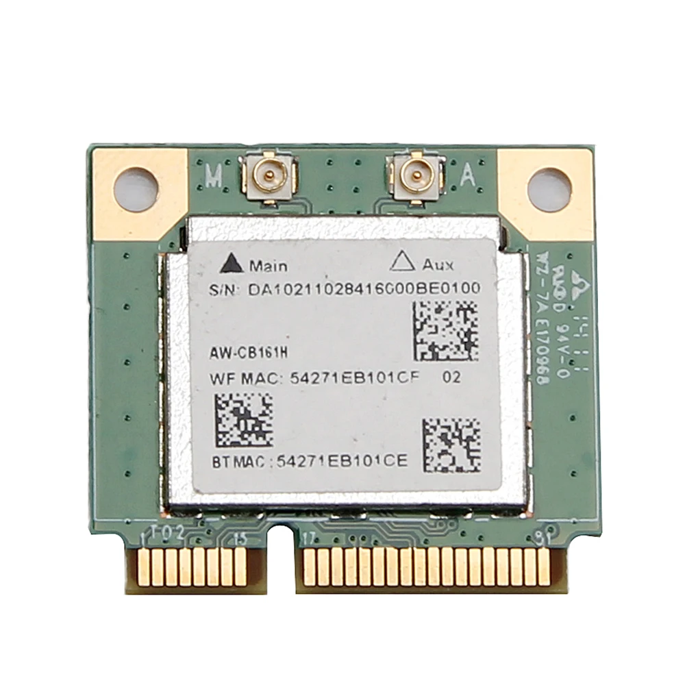 Двухдиапазонный адаптер Realtek RTL8821 AW-CB161H Wifi Wlan карта Bluetooth 4,0 комбинированный беспроводной половинный мини PCI-E адаптер 433 Мбит/с 802.11ac - изображение