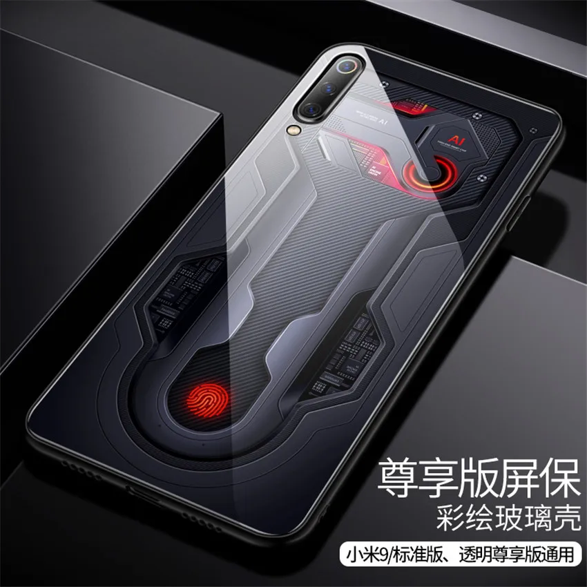 color 6 Стеклянный чехол Aixuan для Xiaomi mi 9/Mi9 Explorer/Xiaomi mi 9 SE, чехол из закаленного стекла, силиконовый защитный чехол с полным покрытием - Цвет: color 6