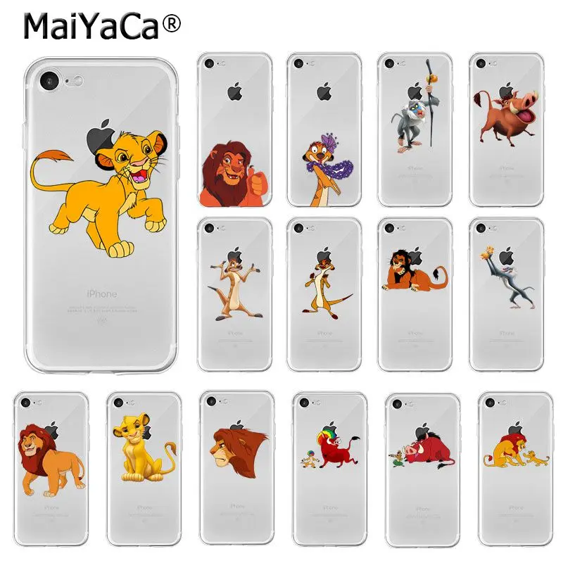 MaiYaCa лев Король Симба ТПУ Мягкие аксессуары для телефона чехол Apple iPhone 8 7 6 6S Plus X XS