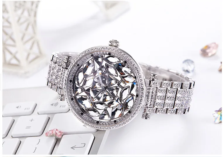 Европейская мода большие размеры женские полностью стальные часы с браслетом