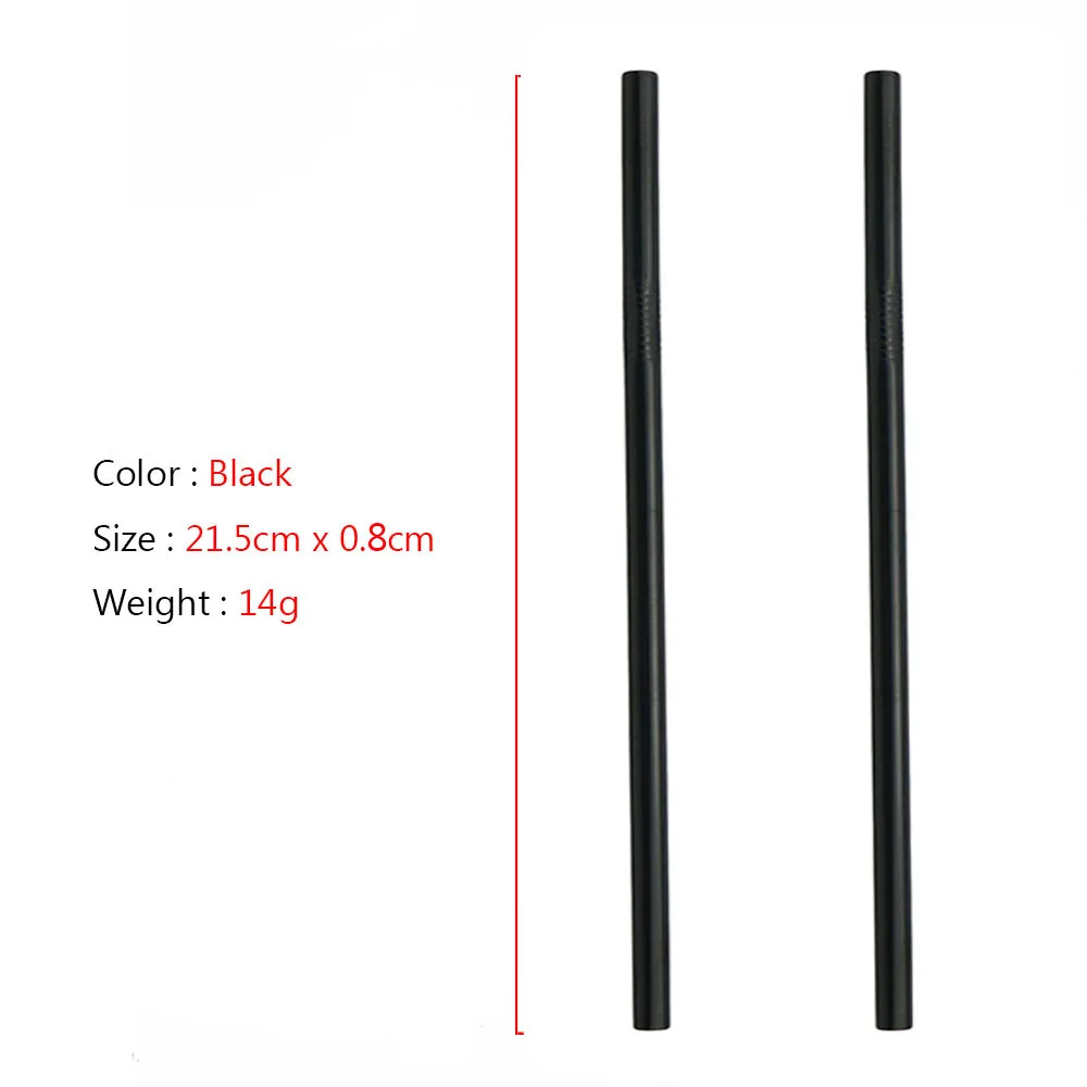 21.5cm x 0.8 Black Jashii 2 шт./упак. красочное питье соломинки 304 Нержавеющая сталь прямые и изогнутые многоразового использования с кистью фрукты juicetea Кофе инструменты - Цвет: 21.5cm x 0.8 Black