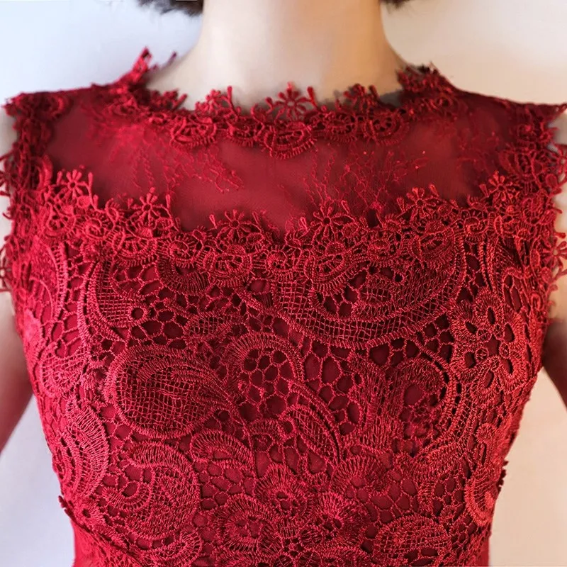 Китайское платье Qipao вечерние платья красного вина Чонсам для невесты новинка 2018