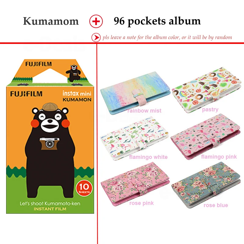 Fujifilm Instax Mini Film Kumamon 10 листов для 9 8 + 7s 70 90 25 мгновенный принтер Polariod камеры