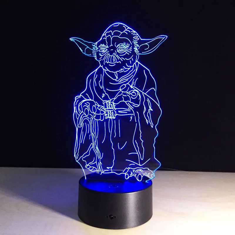 Star Wars 3D Bulbing Light LED Master Yoda Jedi Leader Lighting Home Decor Table Lamp Nightlight 3d lamp night light kids | Игрушки и