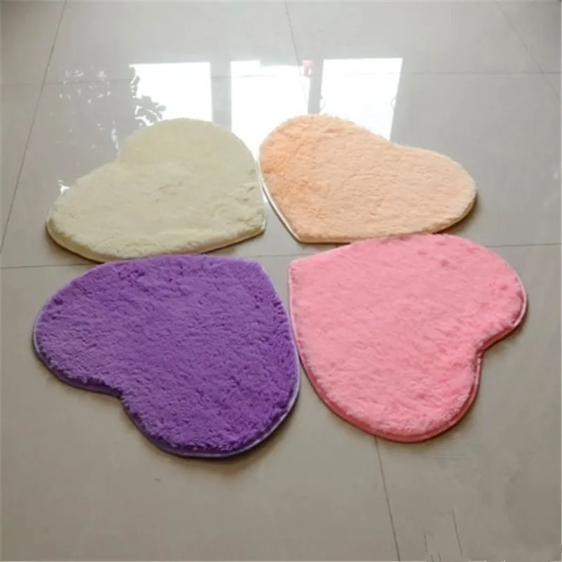 1 шт. новый коврик в форме сердца нескользящий Шелковый Шерстяной Ковер супер