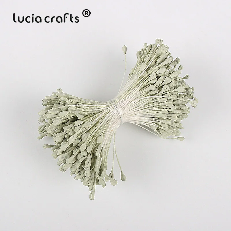 Lucia crafts 330 шт 3 мм Высокое качество матовый двойной цветок с головками stamen pistil украшения торта ремесло DIY C1202