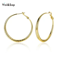 visisap large o shape smooth hoop earrings for women girls gifts hyperbole geometric earring fashion jewelry gold color vkzce095
