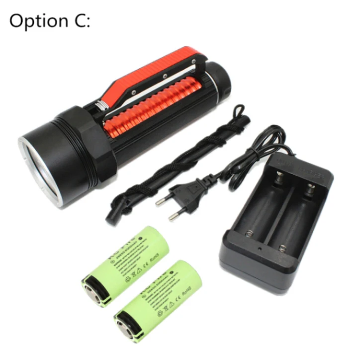 Option C Uranusfire 395nm УФ-светильник для дайвинга, черный светильник, подводная лампа, Профессиональный ультрафиолетовый/белый светильник светодиодный, водонепроницаемый фонарь для дайвинга - Испускаемый цвет: Option C