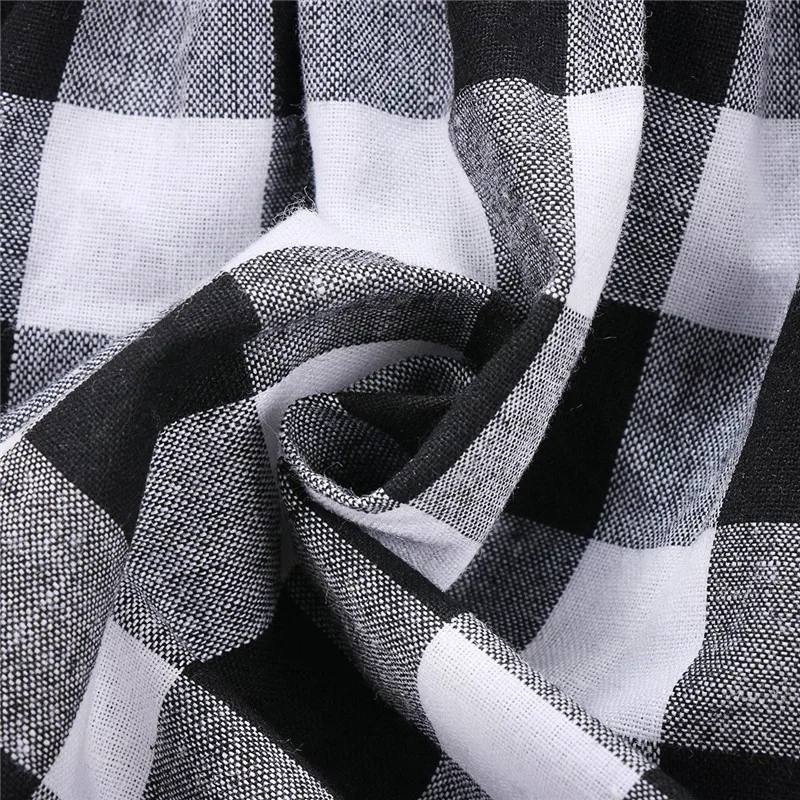 Милое Хлопковое платье для девочек клетчатое хлопковое Повседневное с длинным