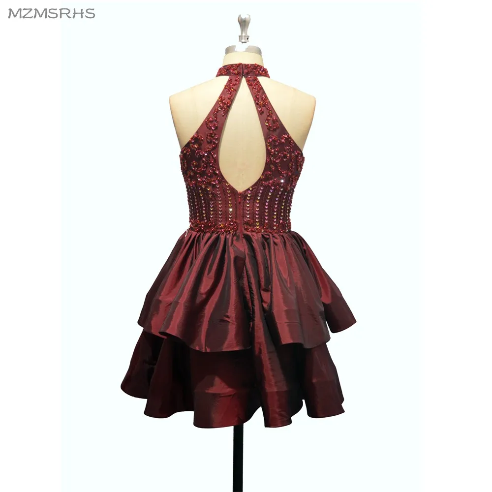 Ajax 2017 vestido de formatura зеленые платья из тафты с бисером и кристаллами короткие