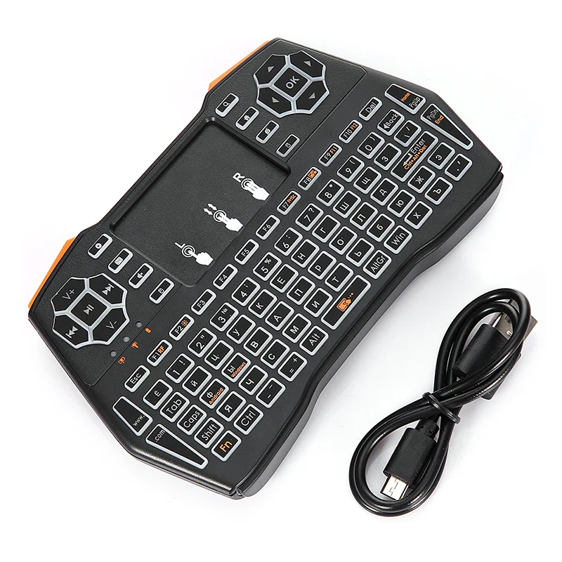 I8 Plus портативная беспроводная мини клавиатура с подсветкой и тачпадом для ПК ТВ
