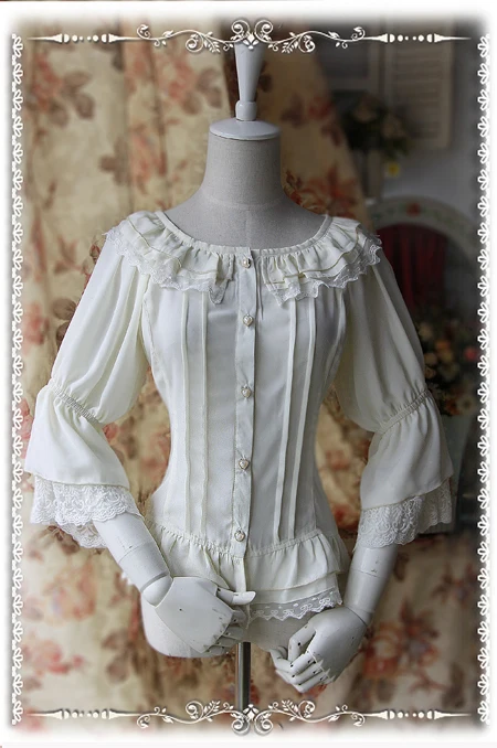 

High Quality European Medieval Vintage Style Sweet Daily Lolita Shirt Lolita Costumes