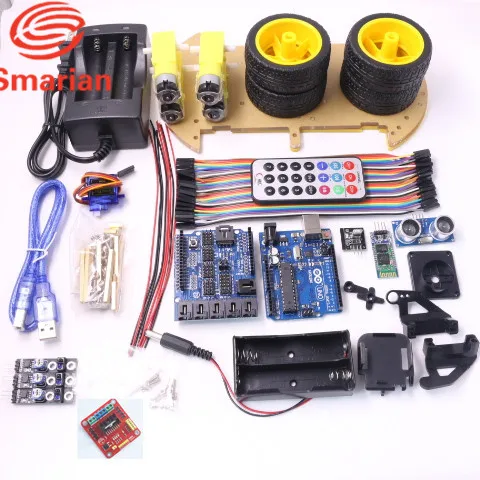 

Official smarian Car Robot Kit for Arduino Bluetooth Chassis suit Tracking Compatible UNO R3 DIY KIT RC Electronic Free Shipping