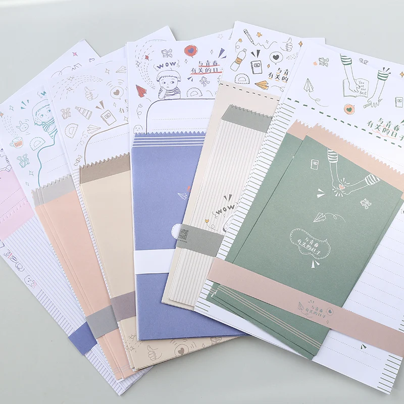 Творческий мультфильм романтический цветок Бумага наборы конвертов прекрасный