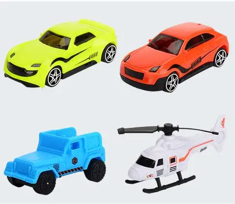 4pcs e Литой автомобиль вертолет игрушки 1: 64 модель строительной машины пожарная машина скорой помощи самолет трактор спортивный автомобиль игрушка для мальчиков - Цвет: 4pcs e