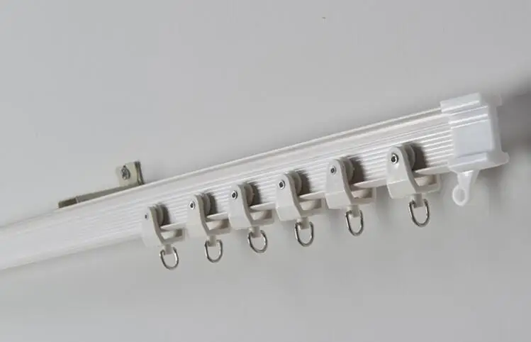 1miter rails curved/straight track plastic Nanometer silence Flat curved track curtain hook single double Track pole Accessories