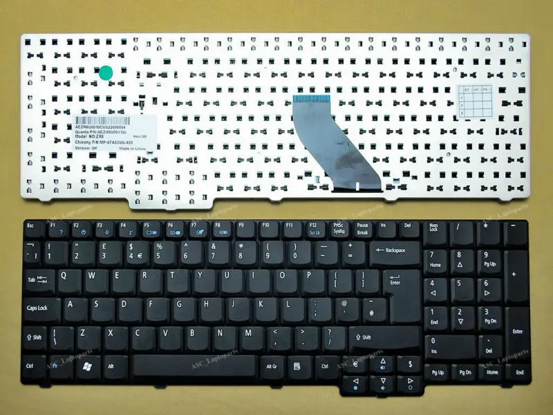 

New UK English Keyboard For Acer Aspire 7000 7100 7110 9300 9400 9410 9420 Laptop Black