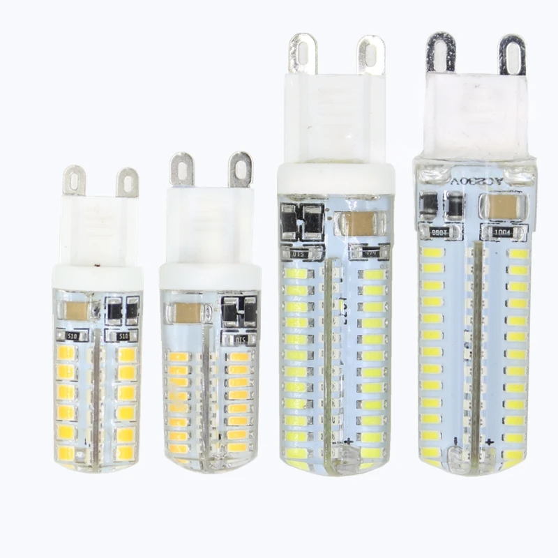 

Hot G9 led bulb AC220V 48 64 96 104LEDs LED Crystal Silicone Candle Replace 20-35W halogen lamps Christmas bedroom led light