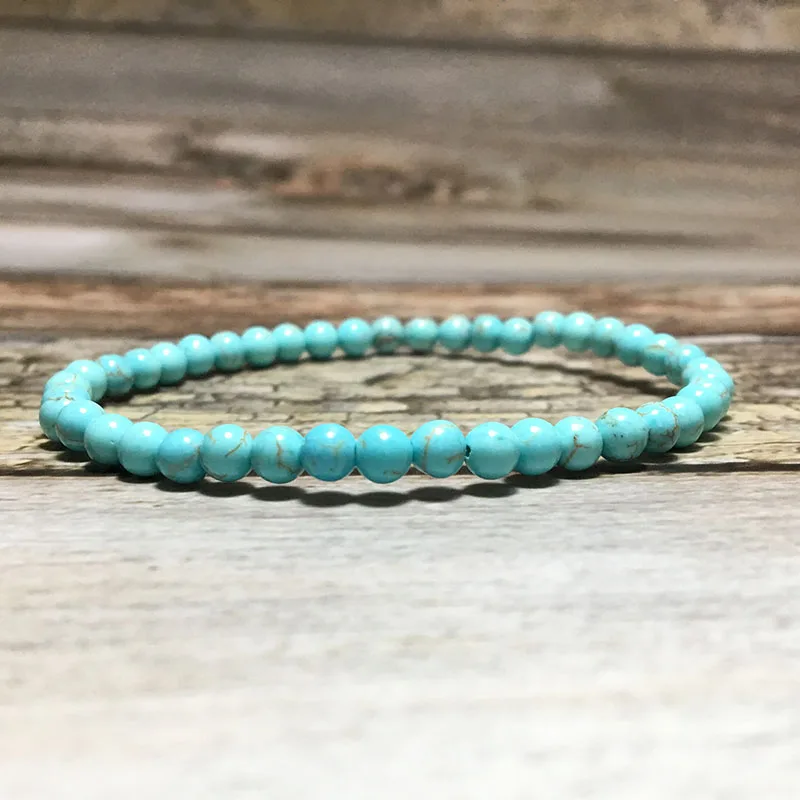 Маленький Браслет из натурального камня 4 мм очаровательные турмалиновые бусины