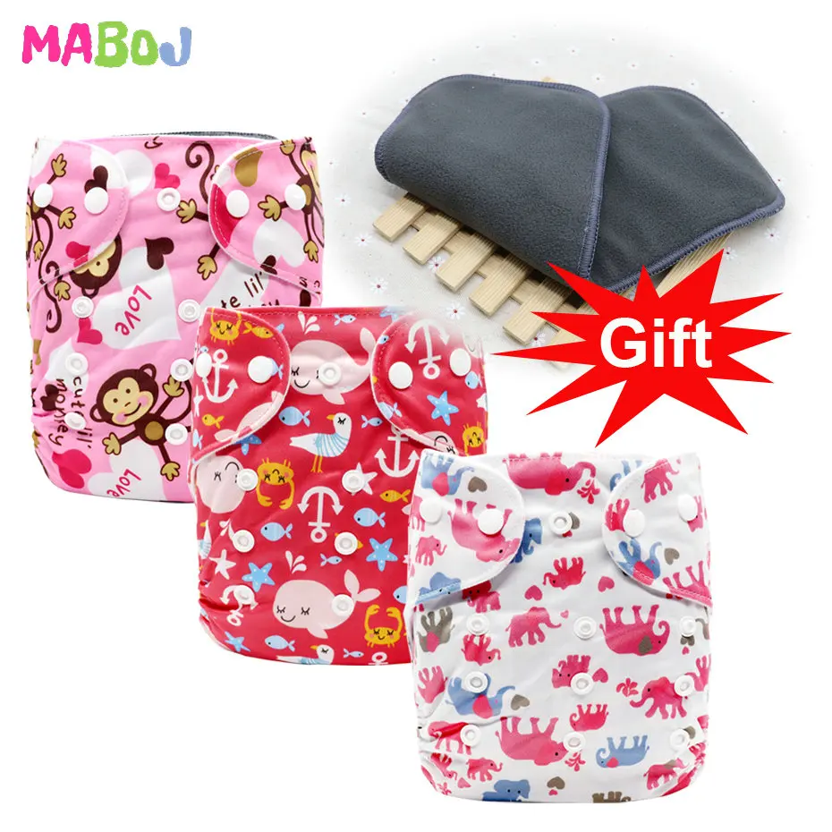 PD5-4-6 MABOJ Cloth Diapers Baby Pocket Cloth Diaper One Size Waterproof Nappy Reusable Cloth Nappies Set Washable Wholesale New - Цвет: PD5-4-6
