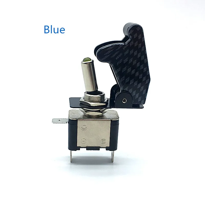 Blue Carbon 1 шт. авто автомобиль Лодка Грузовик с подсветкой Led тумблер с безопасности самолета откидная крышка охранника Красный Синий Зеленый Желтый Белый 12 В 20A - Цвет: Blue Carbon