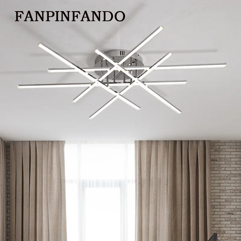 

Chrome plating modern led chandelier with remote control acrylic lights For Living Room Bedroom Home Chandelier ceiling Fixtures