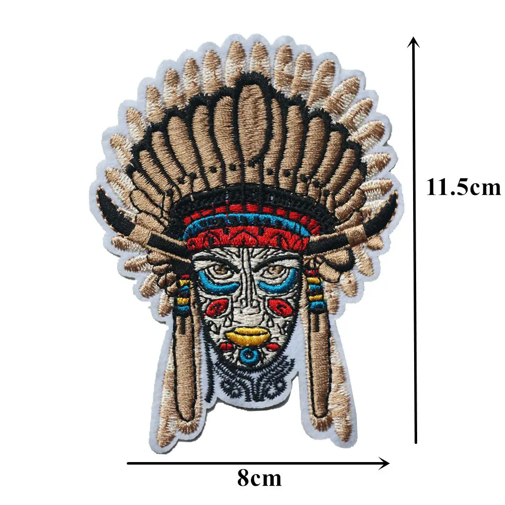 11 см индийский человек перышки тотем вышитые нашивки пришитые железные значки