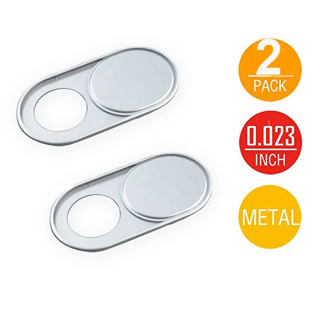 Silver2pc no package Ультра тонкий объектив камеры ноутбука веб-камера крышка рыбий глаз слайдер металлическая веб-камера наклейка для MacBook iPad iMac блокировщик затвора камеры - Цвет: Silver2pc no package