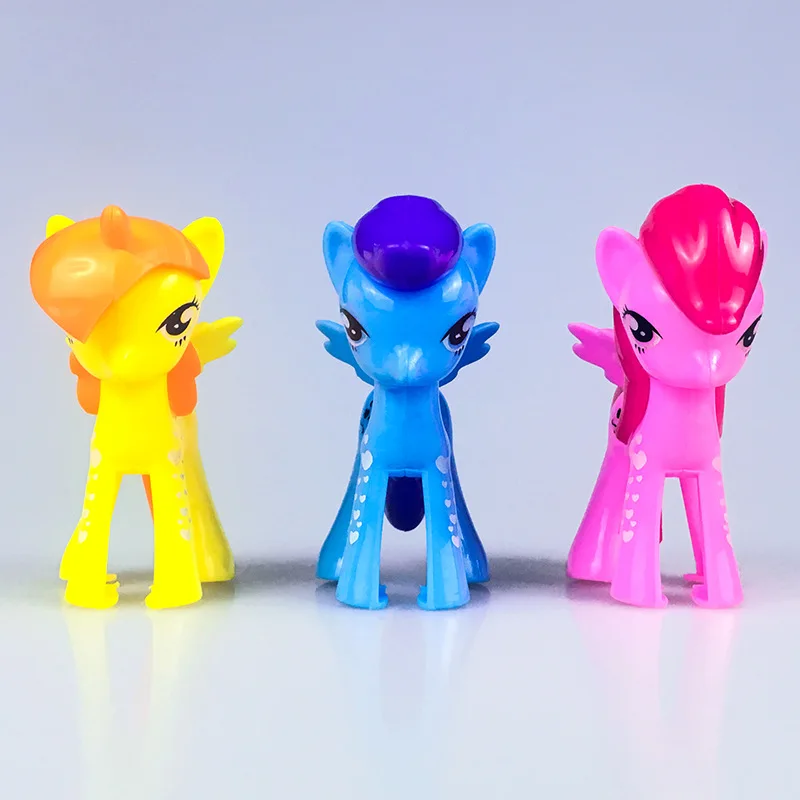 Набор из 3 игрушечных кукол пони украшение для торта выпечки модель ручной