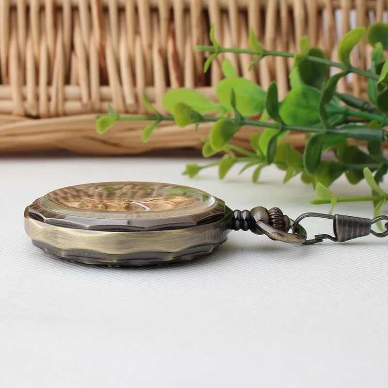 Automatic Self Winding Mechanical Pocket Watch Male And Female Sun And Moon Stars Movement Watch Table PJX1398