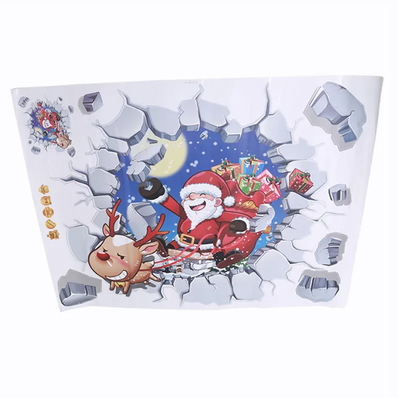 Съемная декоративная наклейка s DIY рождественская 3D настенная Санта Клаус