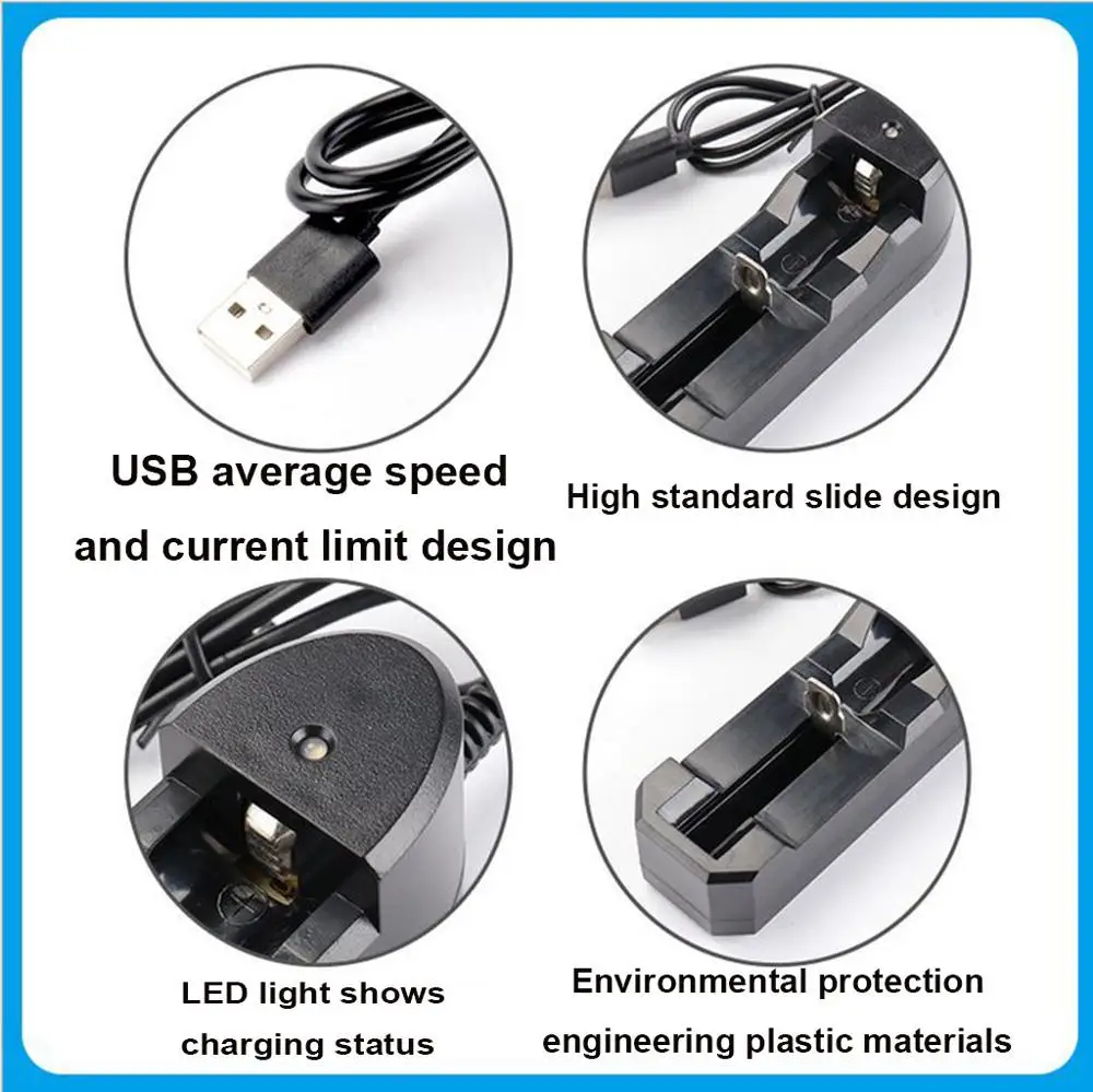 Universal Battery Charger for Rechargeable Batteries 10440 18350 18650 16340