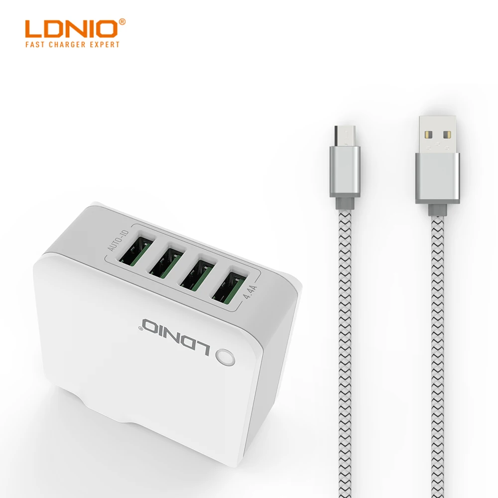 LDNIO A4403, четыре порта, универсальное USB зарядное устройство для путешествий, зарядное устройство для iPhone, samsung, Xiaomi, мобильный телефон