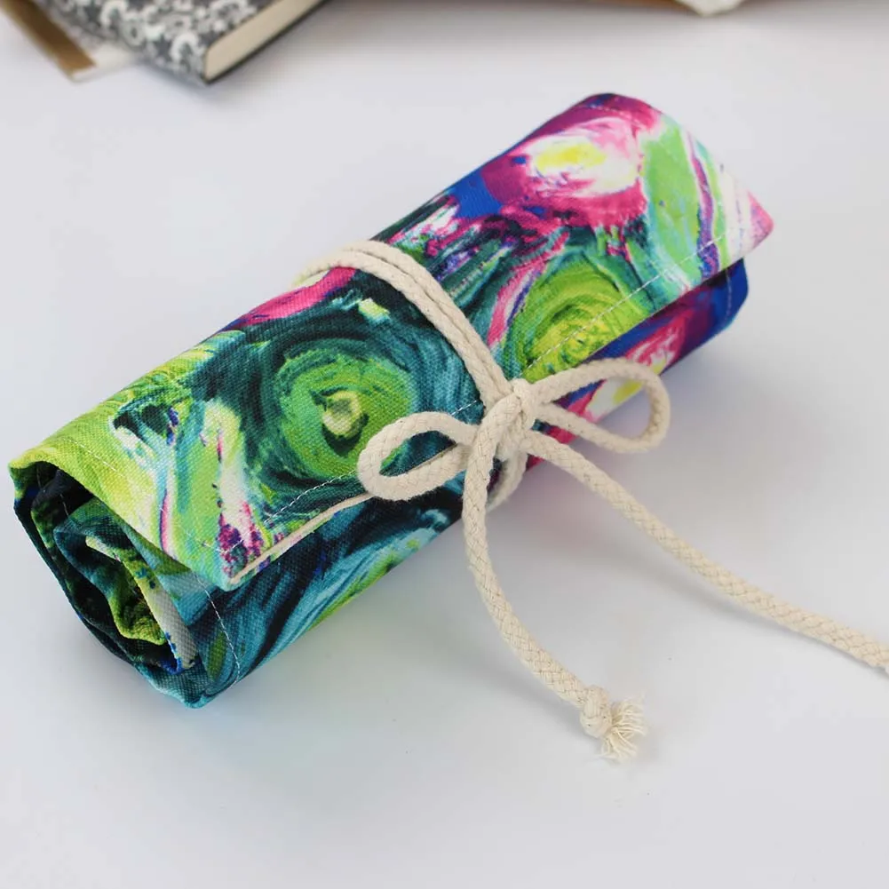 Тканевый чехол для карандашей рулон косметических средств Кисточки макияжа