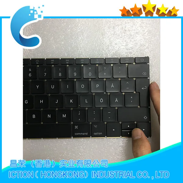 Оригинальная новая шведская клавиатура A1534 SW для Macbook 12 &quotA1534 2015 2016 2017 года |
