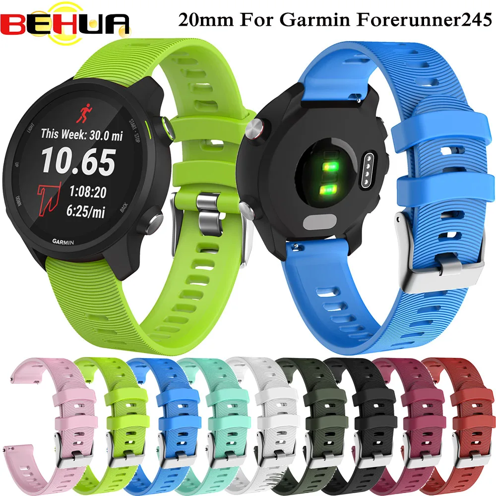 Цветной мягкий силиконовый сменный ремешок для Garmin Forerunner 245 умный спортивный