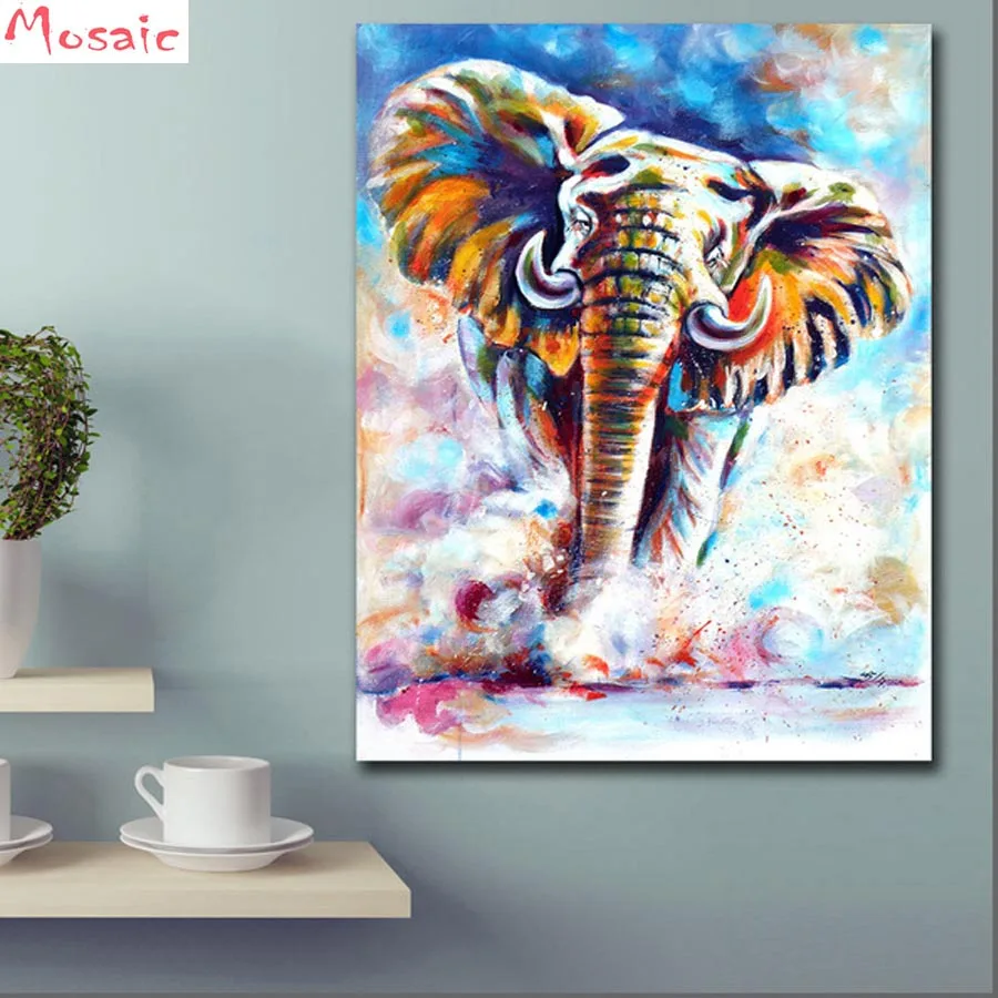 Новые Настенные картины Вышивка алмазами 5d крестиком слон DIY Алмазная вышивка