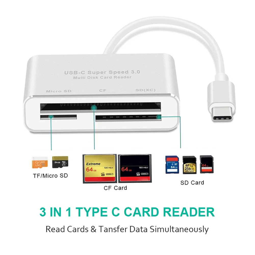 USB 3 1 супер скорость Тип C SD TF камера внешний мульти кардридер для iPad телефона OTG