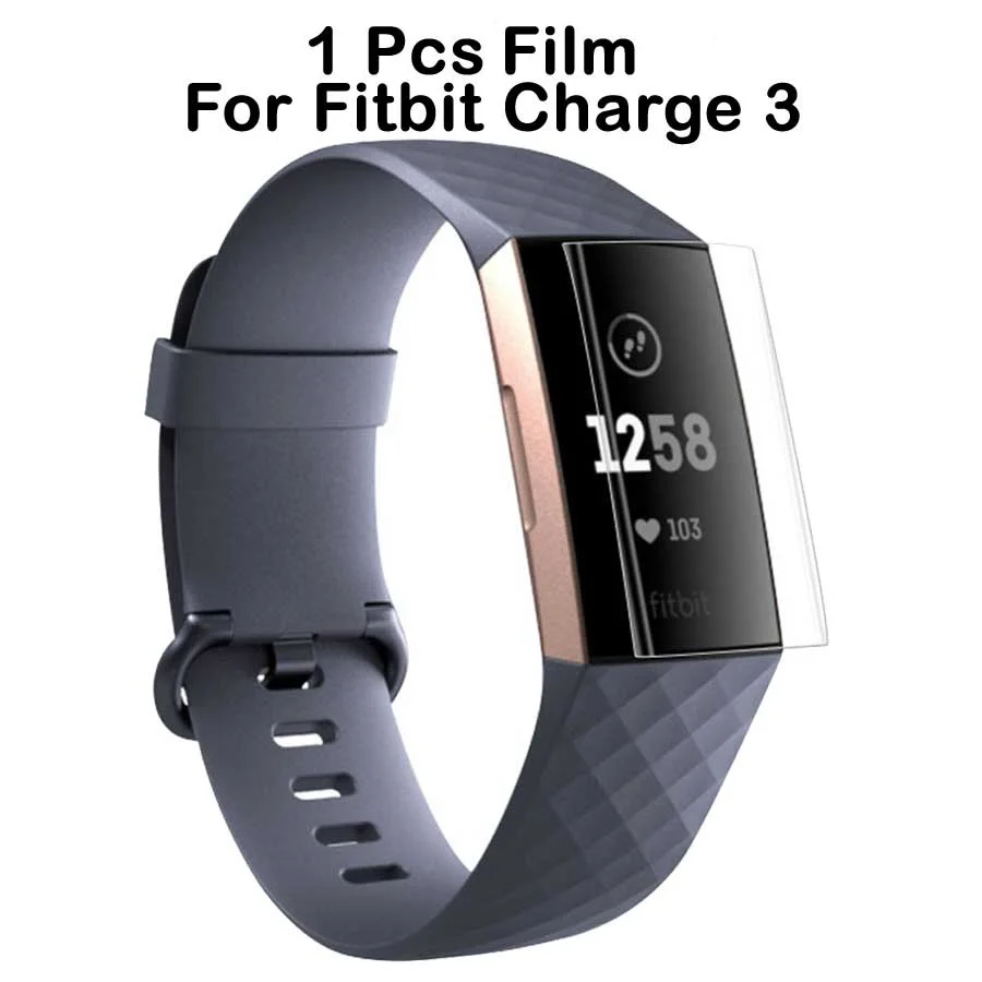 Спортивные повязки для Fitbit Charge 3 Band TPU Смарт-часы ремешок маленькие большие аксессуары Браслет для Fitbit fit bit Charge3 - Цвет: 1Pcs film