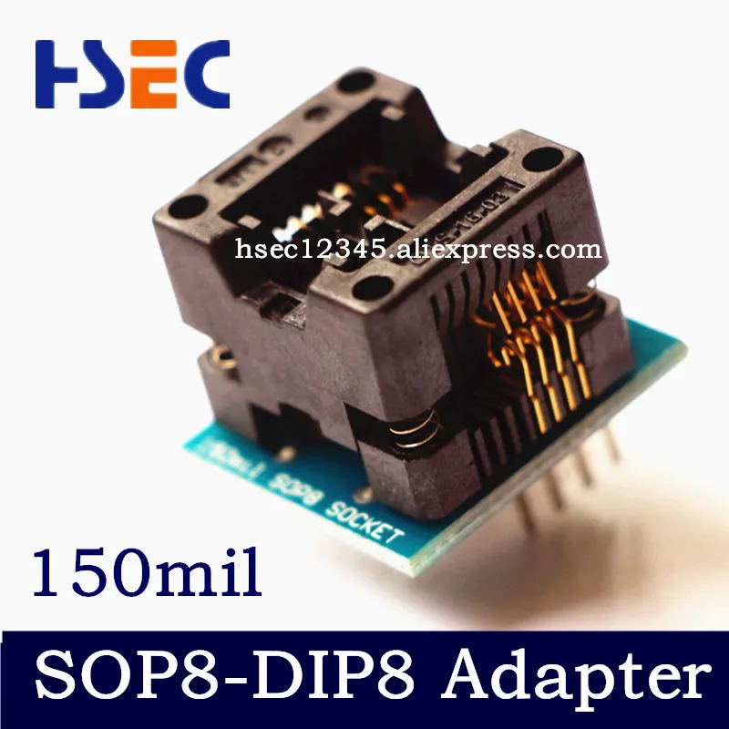 Адаптер SOP8 с гнездом 150mil/SOIC8 на DIP8 адаптер (золотое покрытие) IC программатор