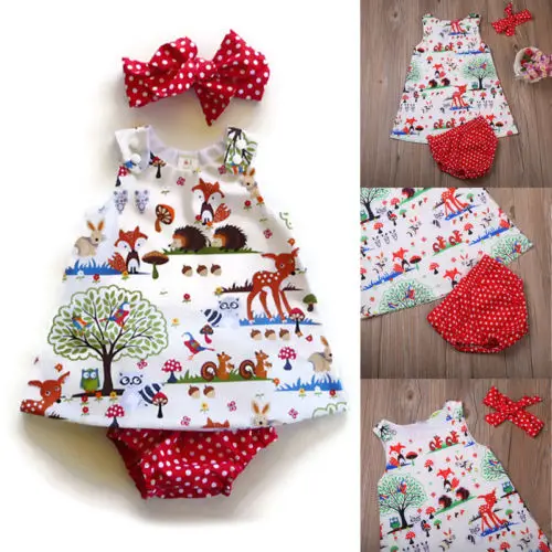 IMCUTE Newborn Baby Girl 3PCS Clothes Set Dress Tops +Pants Headbands Cute Floral Outfits | Мать и ребенок