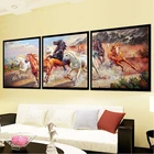 Алмазная живопись, вышивка крестиком, полная Алмазная вышивка, Европейское украшение для дома, круглая вышивка с изображением животных, лошадей, иконы, рождественский подарок