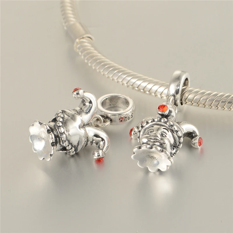 925 пробы Серебряная корона бусины в форме двойного конуса красивые Браслеты