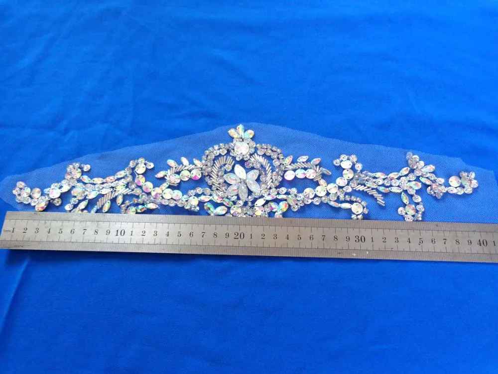 Нашивки A160 ручной работы с кристаллами небесно-голубого цвета AB Пришивные