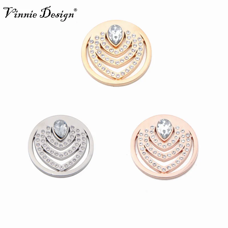 Ювелирные изделия Vinnie Design пера с прозрачными кристаллами монета для 35 мм рамки