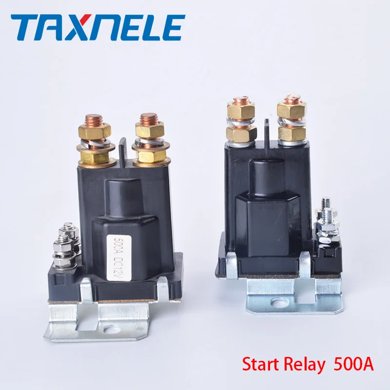 Двойной аккумулятор пусковое реле 4 Pin большой ток 500A 12V 24VDC автомобильный выключатель питания, пусковое реле, автоматический пусковой контактор, тяжелый ток